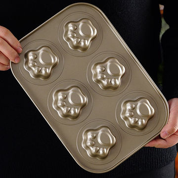 Wholesale 6 Cups Muffin Pan- 10 L- Silver SILVER