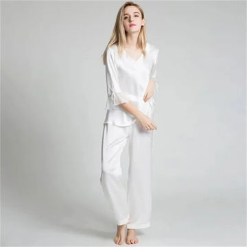 Sleepwear Supplier Custom Silk Pajama Set For Women Luxury Sateen