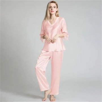 Factory Price High Quality Pyjama Femme Satin Silk Pyjamas Women Sleepwear  - China Pajamas and Women Pajamas price