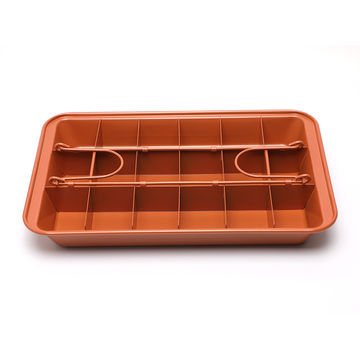  Non Stick Brownie Baking Pan with Dividers, 18 Pre-slice  Non-stick Carbon Steel Rectangle Baking Pan Set for Oven Baking Bread,  Square Mold Tray Brownie Pan for Baking Cake Biscuit Muffin: Home