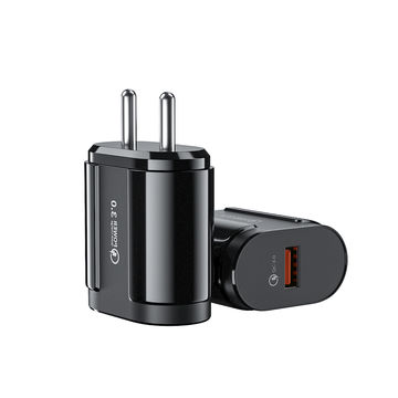 Cubo de cargador de pared, enchufe USB de 1A/5 V, paquete de 3 unidades de  adaptador de bloque de carga negro de viaje, compatible con teléfono