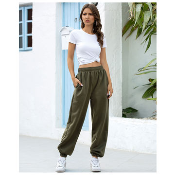 Plain High Waisted Women Sport Baggy Sweatpants Ladies Joggers Mujer Track  Pants - China Cotton Pants and Women's Trousers price
