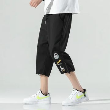 Solid Color Straight Mens Pants Casual Fashion Black Suit Trousers For Male  Korean Style 2022 New Cropped Pants black