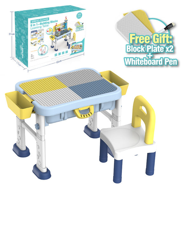 China 6 In 1 Kids Activity Play Game Toy Table Plastic Learning Table ...