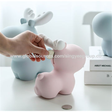 Celengan Rusa, Hadiah Ulang Tahun Kreatif, Wisuda, Pindah Rumah, Ornamen Resin, Dekorasi Ruang Tamu