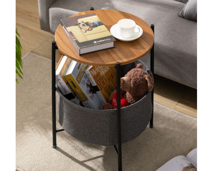 Nordic Side Coffee Table Wooden Round, Center Round Table For Living Room