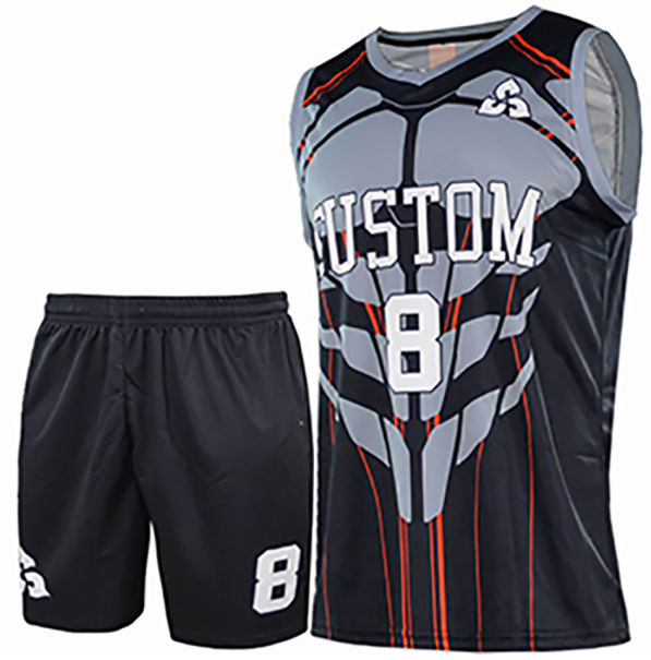 Wholesale Custom Sublimation Basketball Jersey Red and Black Team