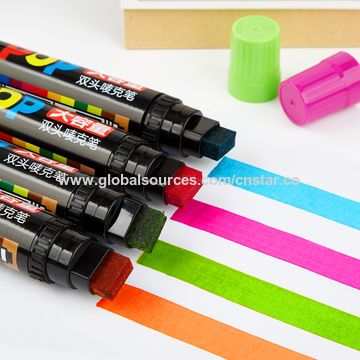 Buy Wholesale China Poster Markers, Dual Tip, 10 Mm And 17mm Writing Width,  12 Colors Available, Big Capacity Ink & Poster Marker at USD 0.986