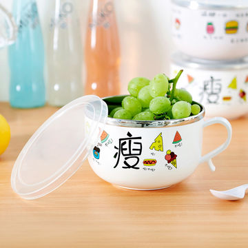 Buy Wholesale China Kids Food Container Stainless Steel Serving Instant  Noodle Soup Bowl With Handle & Soup Bowl at USD 0.8