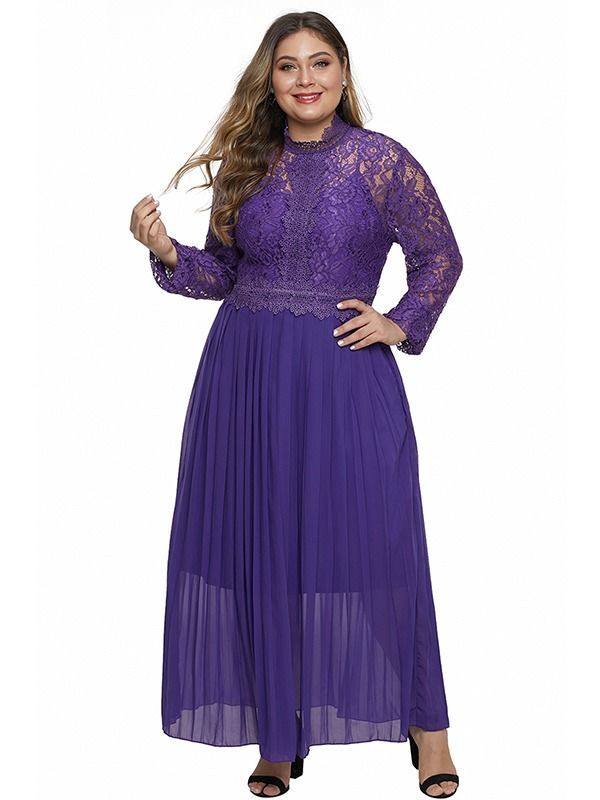Forestående luge banner China Wholesale Women Fashion High Neck Long Sleeve Lace Top Plus Size Maxi  Dress on Global Sources,plus size dress,plus size dress lace,plus size  dresses women lady