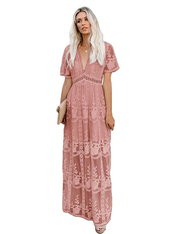 NINETY PERCENT CROSS BACK SLIP DRESS, | Light pink Women‘s Long Dress | YOOX