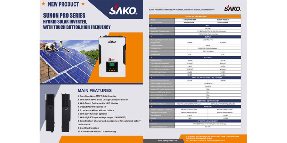 Newest Off Grid Hybrid Inverter 3500W 24V DC to AC 220V 100A MPPT Solar ...
