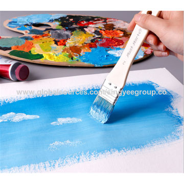  Flat Painting Brush Colorful Craft Brushes Material Pen Holder  bristles 10pcs for Acrylic Paint for Oil Painting