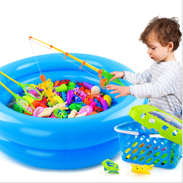 Children's Fishing Toy Pool Set, Baby Magnetic Fishing Playing In