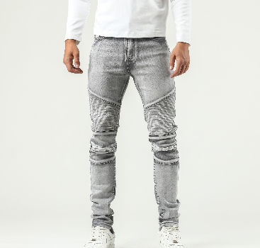 biker jeans men grey