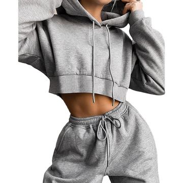 Buy Wholesale China Custom Long Sleeve Lady Women Top Pullover Crop Top  Hoodies & Hoodie at USD 3.2 | Global Sources