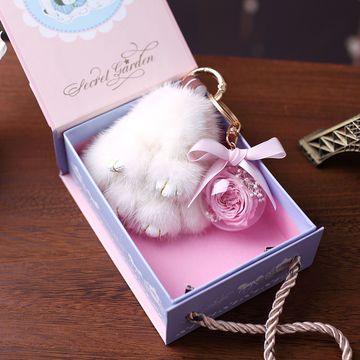 Mink Rabbit Eternal Flower Key Chain Women Unique Gift for Valentine′ S Day  - China Party Supplies and Decoration price