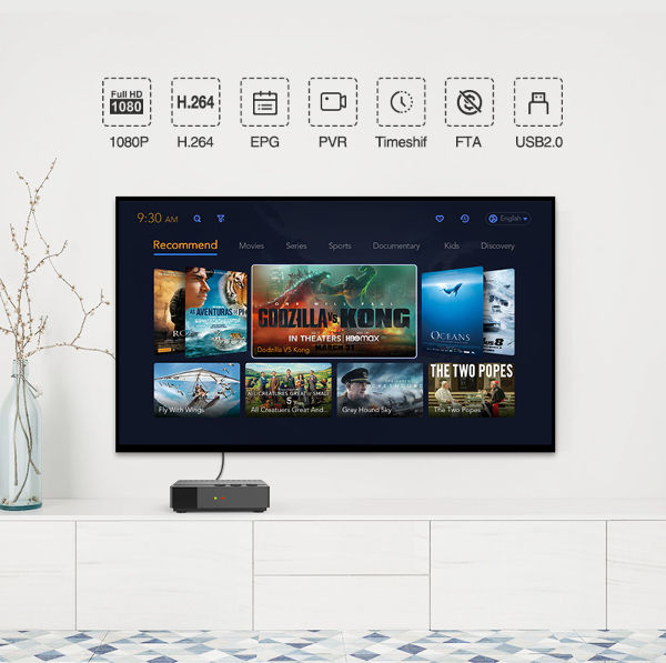 DVBT2 Receiver FTA Set Top Box H.264 MPEG4 1080P Decoder Tuner, DVBT2 Set Top Box FTA TV Box