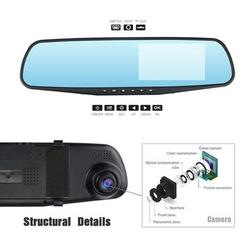 Buy Wholesale China Wholesale Car Black Box Full Hd 1080p Dual Lens Dash Cam  4.3 Rear View Mirror Car Dvr Camera & Dash Cam Car Black Box at USD 19.9