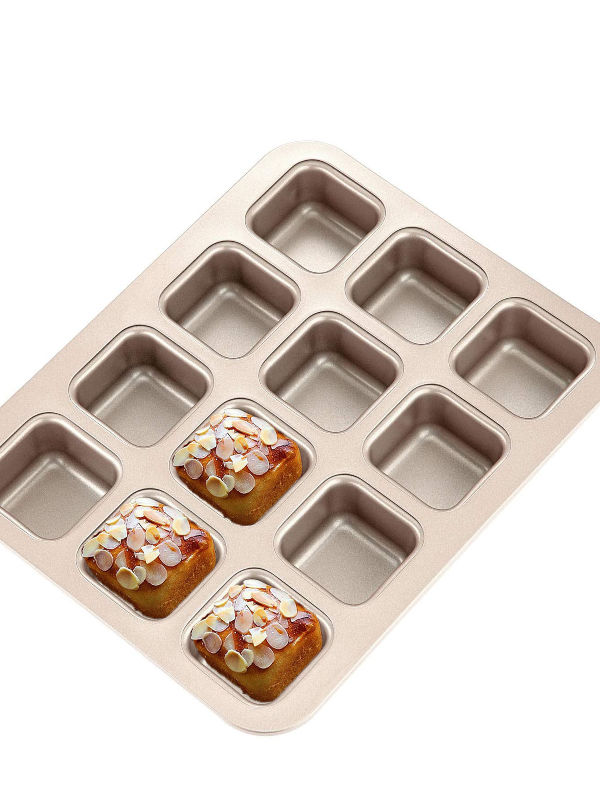 Buy Wholesale China 6-cup Golden Square Mini Pound Cupcake Bread