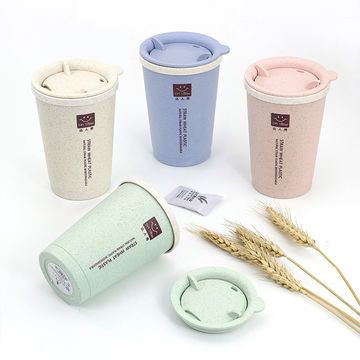 Buy Wholesale China 480ml Wheat Straw Coffee Cup Biodegradable Plastic  Reusable Milk Tea Cup With Lid & Paper Portion Cup at USD 0.0013