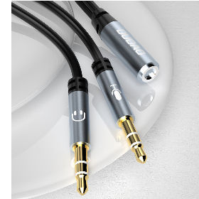3.5mm 2 Male-to-1 Female Aux Cable 