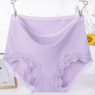 New Sexy High Waist Underwear Women's Thin Hollow Lace Ladies Panties Pure  Cotton Crotch Large Working Out, Purple, Medium : : Clothing,  Shoes & Accessories
