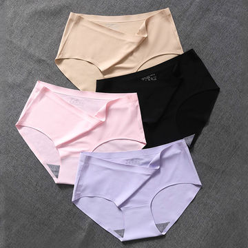 Plus Size Ice Silk Panties for Plump Women MID Waist Seamless Solid Underwear  Large Soft Female Panties - China Women's Panties and Women's Underwear  price