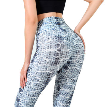 Buy Wholesale China Tie-dye Printed Bubble Yoga Pants Nine-point