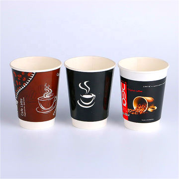 Custom Disposable Logo Printed Takeaway Cafe Hot Coffee Cup Single