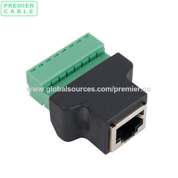 Achetez en gros Adaptateur De Bloc Terminal Cat5/cat6 Rj45 Mâle à 8 Broches  Chine et Rj45 à 8 Vis Connecteur De Bornier à 4 USD