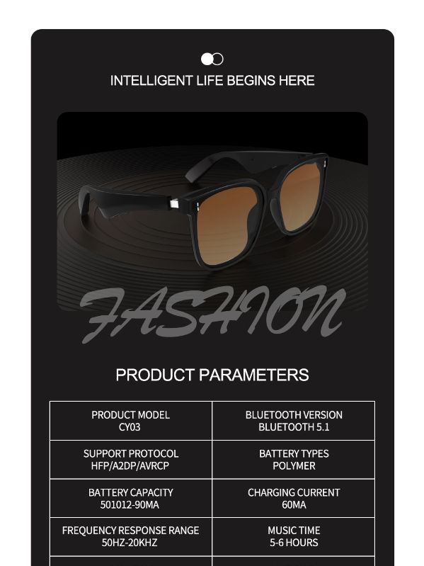 Outdoor Windproof Fashion Audio Sports Smart Sunglasses, fashion 