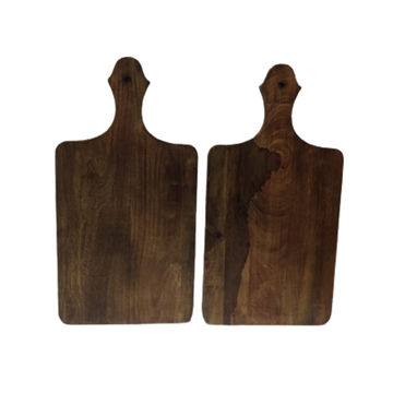 Burnt Mango Wood 3 Piece Cutting Board Set with Stand - World Market