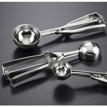 Stainless Steel Cookie Scoop with Trigger Set of 3 , Large, Medium, Small  Size Balls Cookie Dough, Ice Cream or Melon Baller 