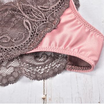  Women's Thong Panties - 3Pcs Fashion Luxury Satin