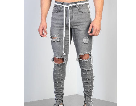 gray distressed jeans