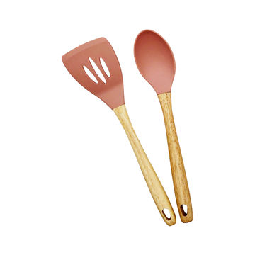 Pack of 2 Silicone Solid Turner ,Non Stick Slotted Kitchen