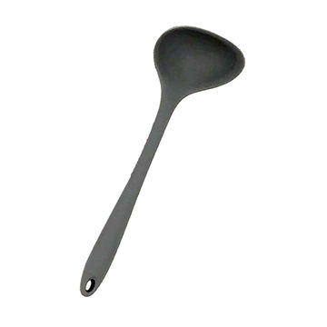 China Customized Non-Stick Black Silicone Strainer Slotted Spoon ...