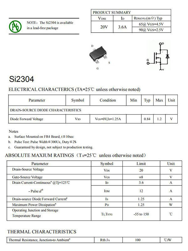 MOSFET SSOT-3 N-CH 30V 1000 pieces 