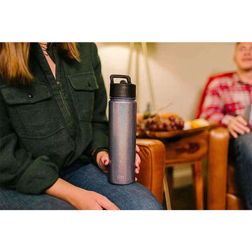Buy Wholesale China Simple Modern Insulated Water Bottle With Straw Lid  Resuable Wide Mouth Stainless Steel Flask & Water Bottle at USD 10.4
