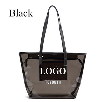 Buy Wholesale China Custom Ladies Plastic Pvc See Through Hobo Tote Bag  Clear Women Transparent Beach Bag Handbag & Pvc Bags Promotional Gift Bag.  at USD 1.89