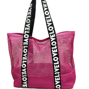 Customized Big Fishing Net Tote Bag Women Hollow Out Shoulder Bag