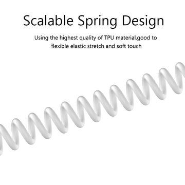 Spiralkabel, flexibles, elastisches USB-Typ-C-Kabel, 2.1A Lade-USB-Typ-C-Federkabel