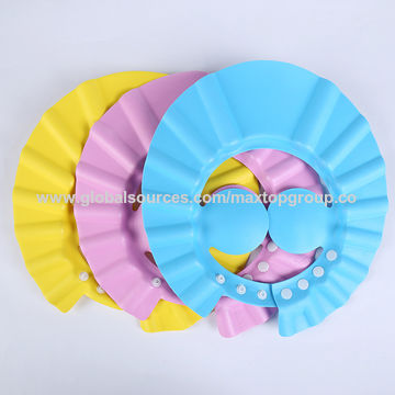 Wholesale Adjustable Baby Shower Cap Shampoo Bath Wash Hair Shield