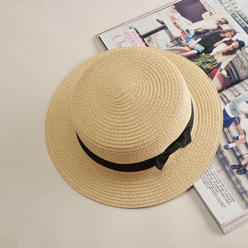 Summer Sun Hats Straw Bucket Hat Women Bowknot Summer Visor Cap