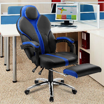 Buy China Reclining Blue Gaming Chair Revolving Desk Chair With Footrest & Gaming Racing Swivel Office Chair at 58 | Global Sources