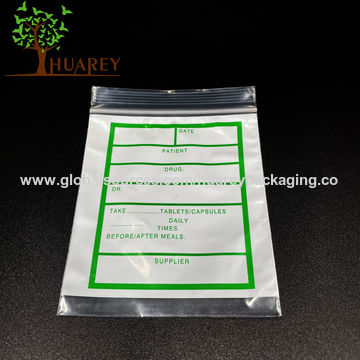 Buy Wholesale China Medical Zip Lock Pill Bag, Resealable Bag