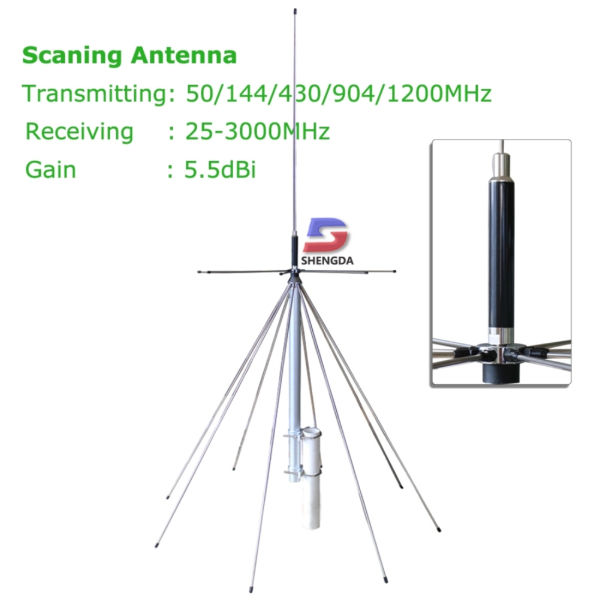 China Outdoor wide band Scanner Antenna, 253000mhz broadband base