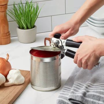 Handy Housewares Classic Compact Hand Held Metal Manual Can Opener with  Built-In Bottle Top Remover (1)