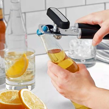 Handy Housewares Classic Compact Hand Held Metal Manual Can Opener with Built-in Bottle Top Remover 1-Pack